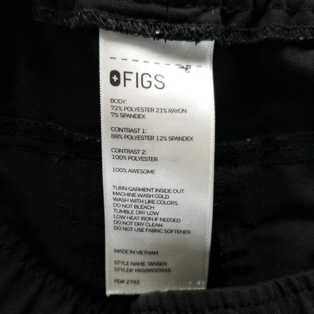 FIGS Pants Mens L Short Black Tansen Jogger Scrub Technical Stretch Workwear